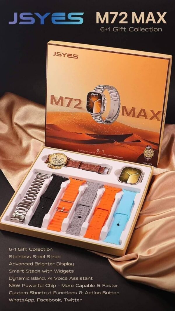 M72 Max Smart Watch Comes with 6 JSYES Classic Watch Bands Gift