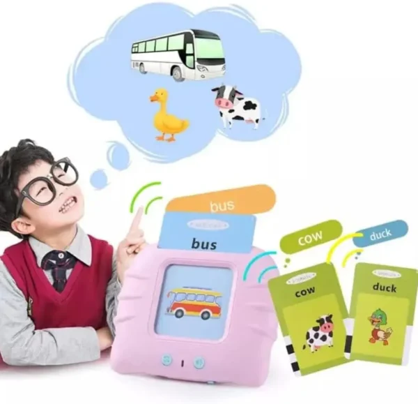 Card Gallery Preschool Learning Toys Early Educational Intelligent Electric Kids Language Card Reader Words Reading Learning Words Study Toys Game for Kids..